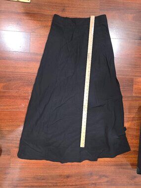 Elegant Long Black full length high slit goth skirt